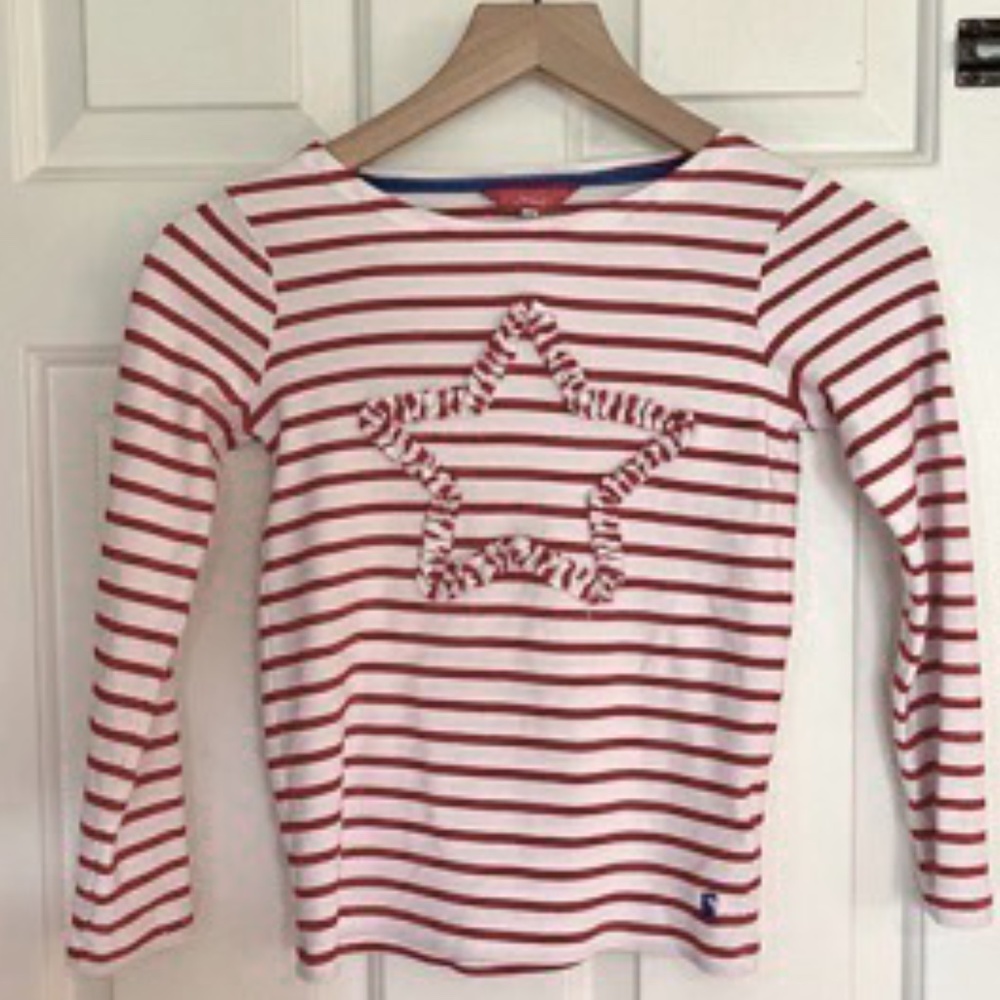 Girls Jules Long Sleeve Stripped Star Tee Size 9/10 (runs slightly small)